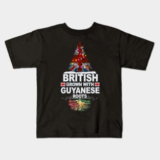 British Grown With Guyanese Roots - Gift for Guyanese With Roots From Guyana Kids T-Shirt